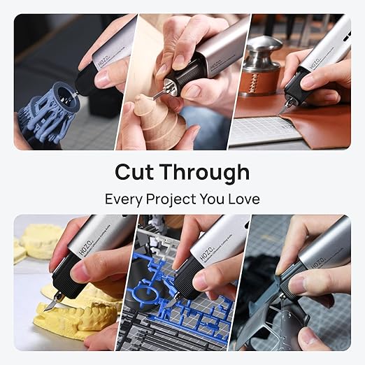 HOZO NeoBlade Wireless Ultrasonic Cutter ??40kHz Vibration & 40W Auto Power Adjustment, Replaceable Battery, Turbo Cooling, 2 Cutting Modes ??For 3D Printing, Woodworking, Prototyping,Model Mods & DIY