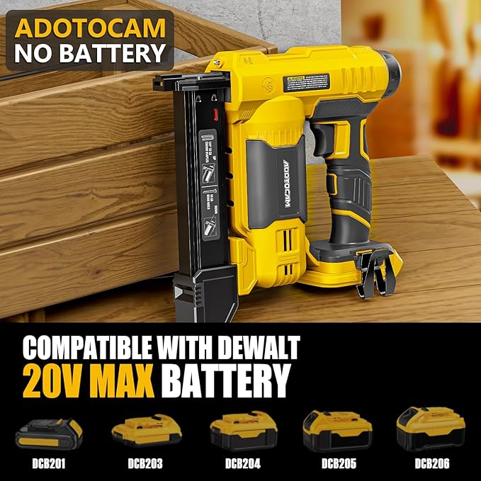 18GA Cordless Brad Nailer for Dewalt 20V Battery (Tool Only), 2 in 1 Cordless Nail Gun with 1000 Nails and 500 Staples, Nail Gun Battery Powered for Home Improvement & Woodworking