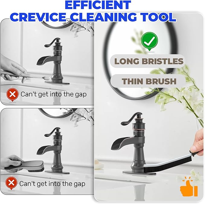 10 Pack Crevice Cleaning Brush Set,Hard Bristle Crevice Cleaning Brush,Wire Brushes and Straw Brush,Crevice Cleaning Tool for Kitchen, Faucets，Grout,Bathroom, Corners, Tight Spaces,Sink and Gas Stove