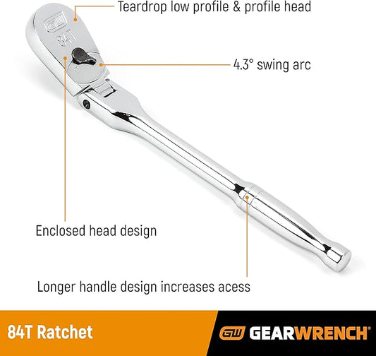 GEARWRENCH 4 Pc. Flex Handle RATCHET SET, 84T - 81230A-07