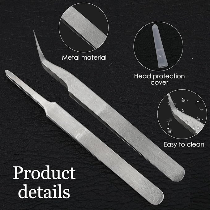 3PCS Precision Tweezers Set, Anti-Static Stainless Steel of Tweezers Set Sliver Industrial Tweezer Model Hobby Making Tools for Electronics Industrial Laboratory Work Model Craft Jewelry Making