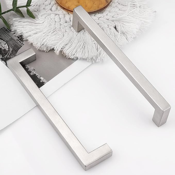 Probrico 30 Pack|6-3/10in(160mm) Kitchen Square Cabinet Handles Brushed Nickel Cabinet Pulls Stainless Steel Drawer Pulls Kitchen Cabinet Hardware