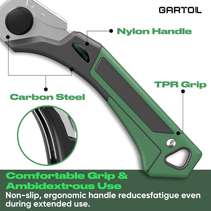GARTOL 8-Inch Folding Saw with Sharp SK5 Blade, Ergonomic Grip, Portable Hand Pruning Saw for Wood Cutting, Pruning, Camping, and DIY Tasks, Cuts Branches Up to 6 Inches