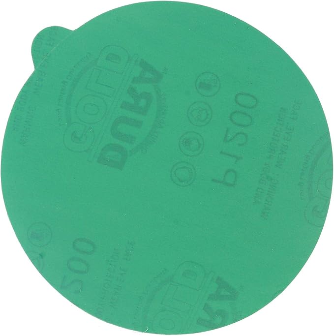 Dura-Gold Premium 5" Green Film PSA Sanding Discs - 1200 Grit (Box of 50) - Film Back Self Adhesive Stickyback Sandpaper Discs for DA Sander, Finishing Abrasive, Sand Automotive Paint Woodworking Wood