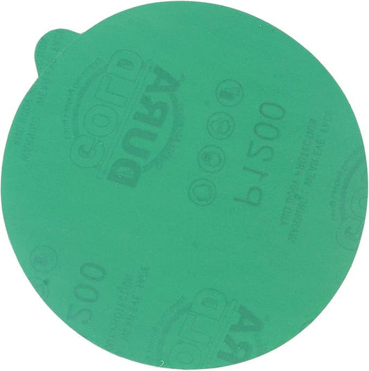 Dura-Gold Premium 5" Green Film PSA Sanding Discs - 1200 Grit (Box of 50) - Film Back Self Adhesive Stickyback Sandpaper Discs for DA Sander, Finishing Abrasive, Sand Automotive Paint Woodworking Wood