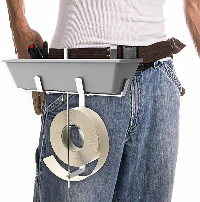 woiron Drywall Mud Pan Holder and Tape Spool Holder, Hold 12 Inch Mud Pan and 500 ft Tape,Mud Pan & Tape Holder