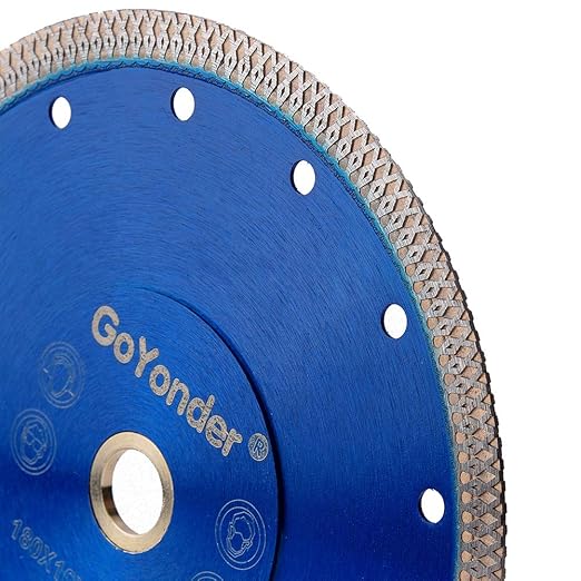 GoYonder Diamond Blade 7 inch Super Thin Diamond Saw Blade, Tile Blades 7" for Cutting Porcelain Tiles, Granite Marble Ceramics (7"-Blue)