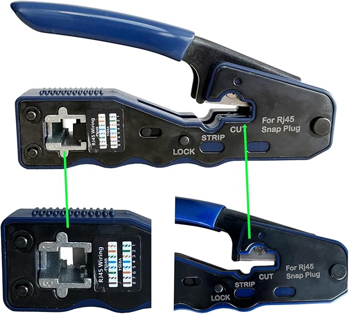 Elfcam - Ergonomic 3-Cut Stripping Pliers, 3 in 1 Stripping and Stripping Pliers for Fiber Optics from 125關m to 250關m Single-Mode and Multimode (CS-08)
