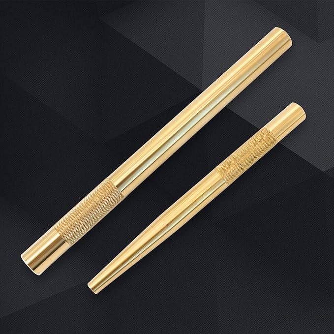 2 Pcs Brass Drift Pin Punch Set Hand Tool Punches 3/8in to 5/8in, 3/4in Mechanic?셲 Non-Marring Chisel Punches