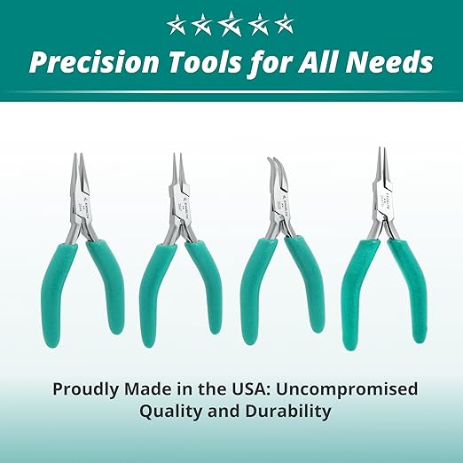 Excelta 2644D Small Chain Nose Pliers, Stainless Steel, Serrated Jaws, Dual Leaf Springs, Soft Cushioned Anti-Static Grip, 4.75 Inch Length, Designed for General Purpose Applications, Intermediate