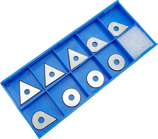 LU&MN Carbide Paint Scraper Blades 3PCS * Round Blades, 3PCS * Triangular Blades and 3PCS *Drop Shaped Blades,Ultra Sharp & Wear Resistant for Removing Paint, Glue, Grout, Pack of 9PCS