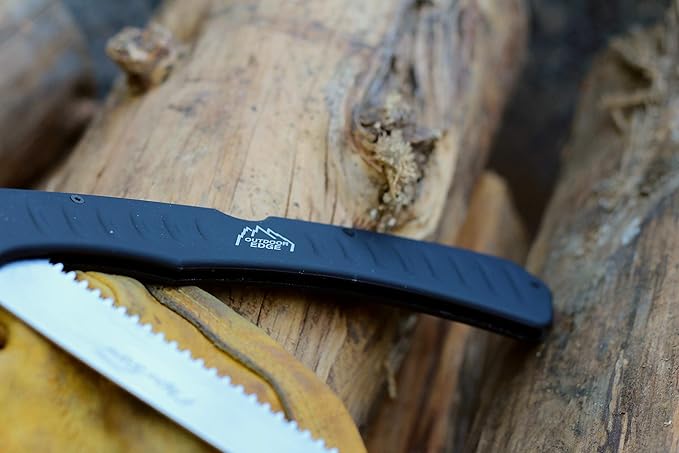 Outdoor Edge 7.0" Flip N' Saw - Lightweight Folding Aluminum Handle Outdoor-Hunting Saw with 65Mn Spring Steel Blade and Triple Ground Saw Teeth for Tough Bone and Wood with Black Nylon Sheath