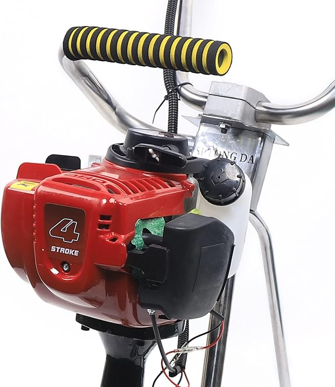 Eapmic Gas Powered Concrete Screed Engine, 4-Stroke 1.2HP 35.8CC Concrete Wet Screed Machine Heavy Duty Stainless Steel Frame Concrete Surface Finishing Vibra Tool Without Leveling Board