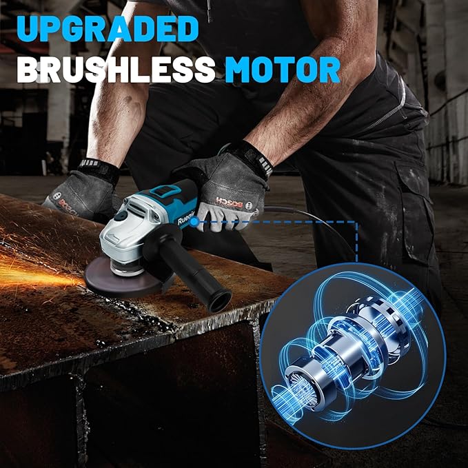 Cordless Angle Grinder for MAKITA 18V Battery, 4-1/2" Brushless Grinder, 3 Variable Speed for Cutting, Griding, Polishing (No Battery) (12000 RPM)