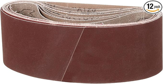 3 x 18 Inch Sanding Belt, 12 Pcs 60/80/120/150/240/400 Grit Knife Sharpener Belts Work Sharpening for Belt Sander Knife Carving Tool Metal Working