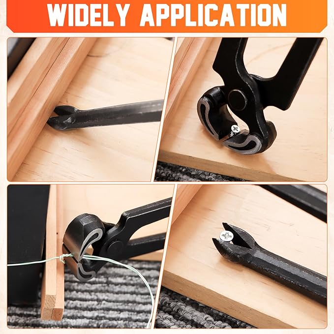 Pry Bar Set, 5 Pcs Utility Prybars Set with 12"竊?" Nail Puller, 7"竊?" Flat Pry Bar, 8" End Cutting Pliers, Carbon Steel Nail Puller Tool, Heavy Duty Crowbar Tool for Prying, Lifting, Pulling, Scraping