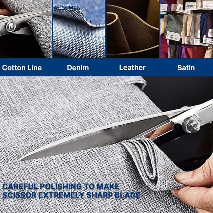Tailor Scissors 8 Inch for Cutting Fabric Heavy Duty Scissors for Leather Cutting Industrial Sharp Sewing Shears for Home Office Artists Dressmakers