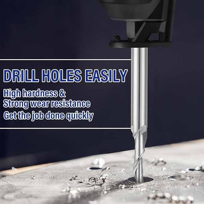 Tondiamo 25 Pcs Drywall Router Bits 3/16 Drywall Drill Cutting Bits M2 Speed Steel Spiral Downward Router Cutout Rotary Guidepoint Drill Tool