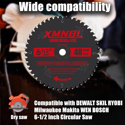 6-1/2 Inch Metal Cutting Blade,Replace for Diablo D0648CFX 6-1/2" Metal Cutting Circular Saw Blade,Compatible with 6 1/2 Inch Circular Saw,Cermet Carbide Up to 5X Longer Life 5/8 Arbor