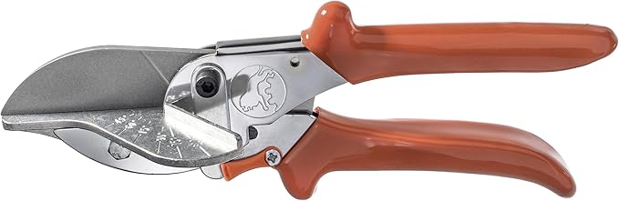 Original L횜WE Mitre Scissors 3.104/H횥 with Lever Transmission and 45 Degree Stops, for use in Industry and Crafts, for Hard and Flat Materials Such as Plastic, Rubber, Wood, PVC, Leather