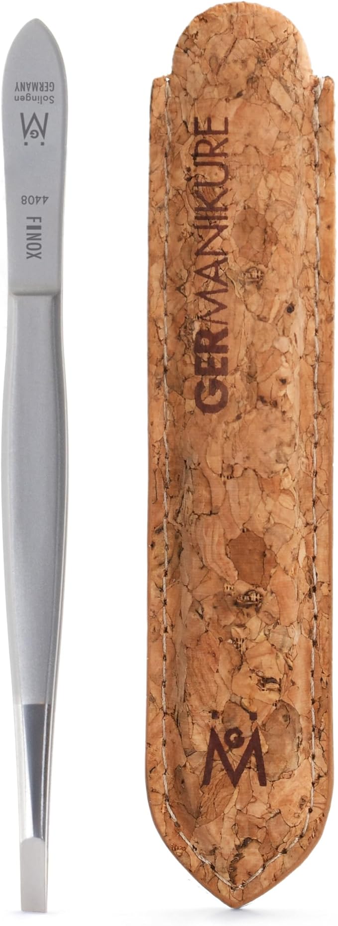 GERMANIKURE Arched Claw Tweezers in Cork Case - Made in Solingen Germany