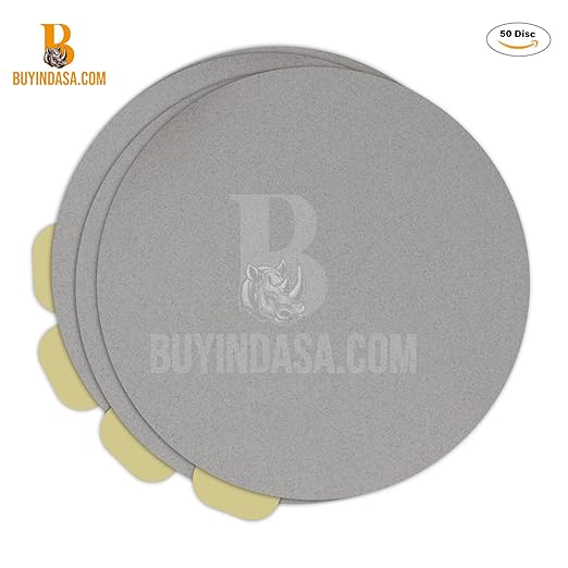 Indasa 6" 100 PCS PSA Sanding Discs ??Rhynostick 600 Grit / 100 Discs ??Self-Adhesive Sticky-Back Sandpaper for DA Sander, Automotive, Wood, Metal, Paint, whiteline