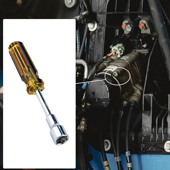 Antrader 12 mm Socket Wrench Screwdriver, High-carbon Steel Hex Nut Driver Non-Magnetic Tip Carburetor Adjustment Tool with 79mm Shaft