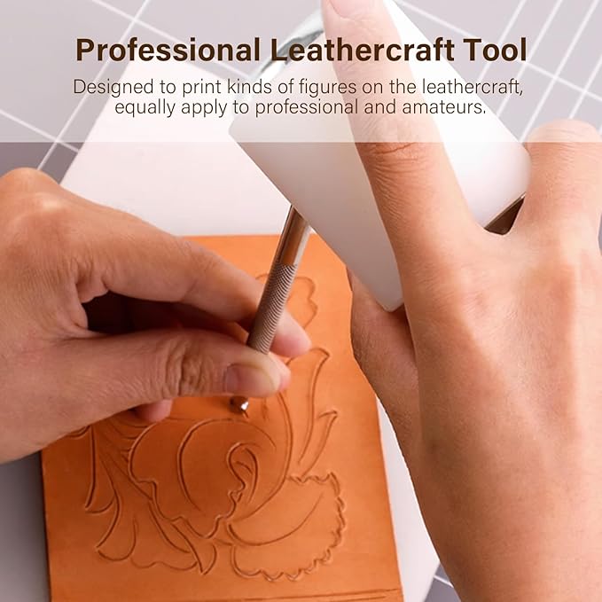 WUTA Leather Carving Hammer Professional Leather Mallet Leatherworking Maul Nylon Head Hammer for Handmade DIY Tools
