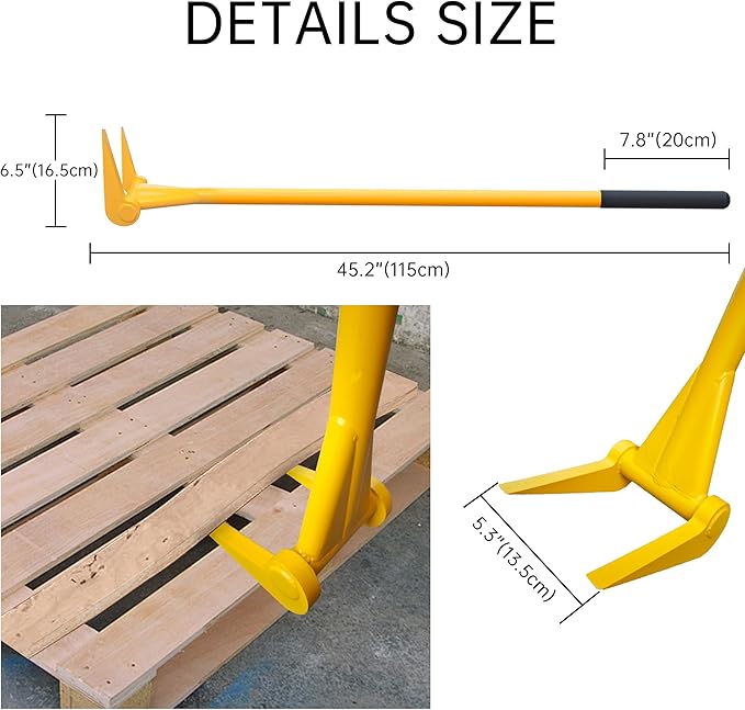 Upgrade ZOOKASEA Pallet Buster 45" with Handle, Heavy Duty Deck Board Removal Tool,Non-Slip Pry Bar Breaker for Flooring, Framing, Roofing and Construction