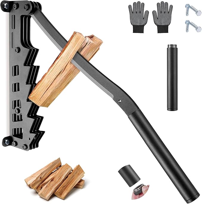 Wall Mounted Firewood Kindling Splitter - Unibody Structure Kindling Splitter for Wood, Manual Firewood Kindling Splitter for Soft Wood Indoor or Outdoor