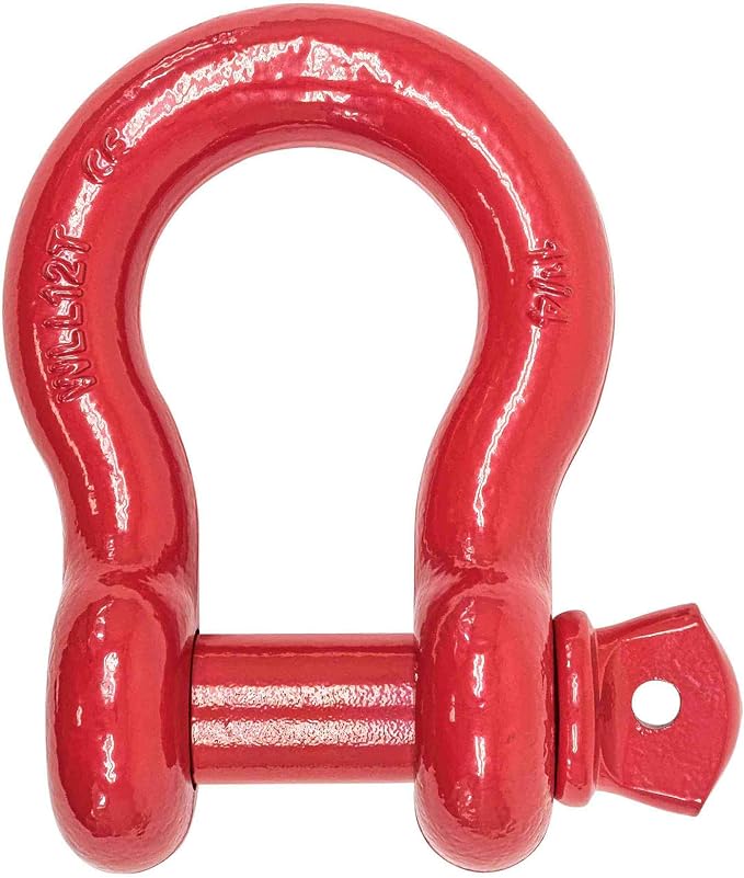 Mytee Products 1-1/4" Anchor Shackle Forged Carbon Steel w/Alloy Screw Pin WLL # 12.0 Tons 24,000 lbs Double Rust Protection Heavy Duty D Ring Shackle for Towing, Rigging & Vehicle Recovery (2 Pack)