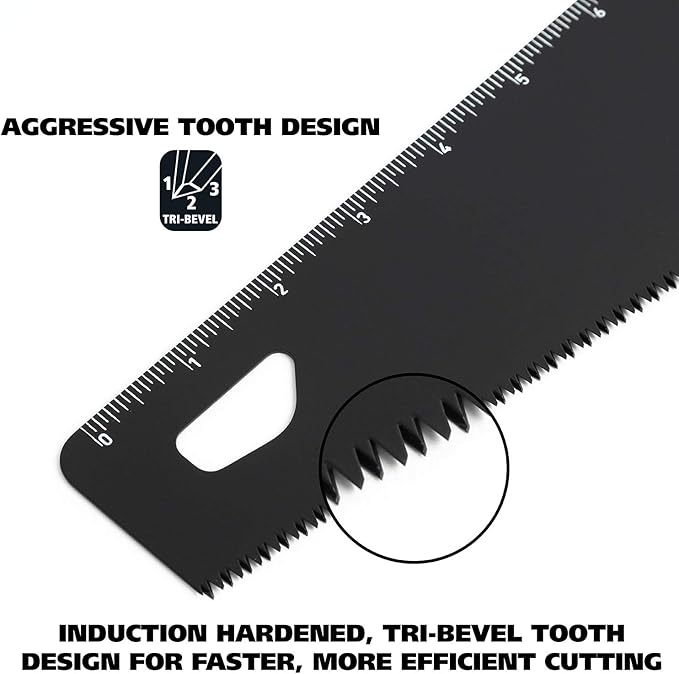 GreatNeck 74004 20 Inch Hand-Saw, 20" Saw for Wood-Cutting, Tri-Bevel Teeth, SK-5 Steel Blade for Wooden and Plastic Jobs, Handsaw with Anti-Slip Comfort Handle