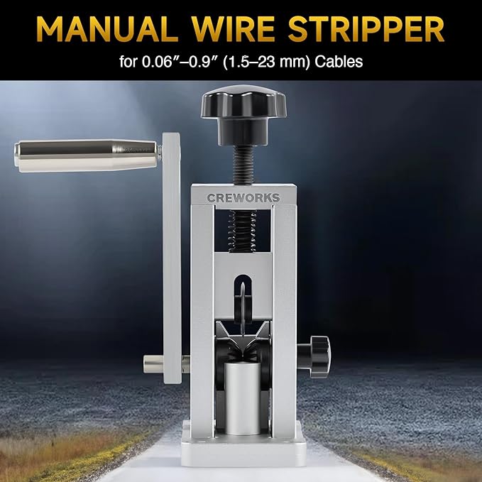 Manual Wire Stripper Machine with Adjustable Feed Hole, Portable Cable Wire Stripping Machine for 0.06"-0.09" Scrap Copper Wire Recycling, Copper Wire Stripper for Drill without Replacing Hole Plates