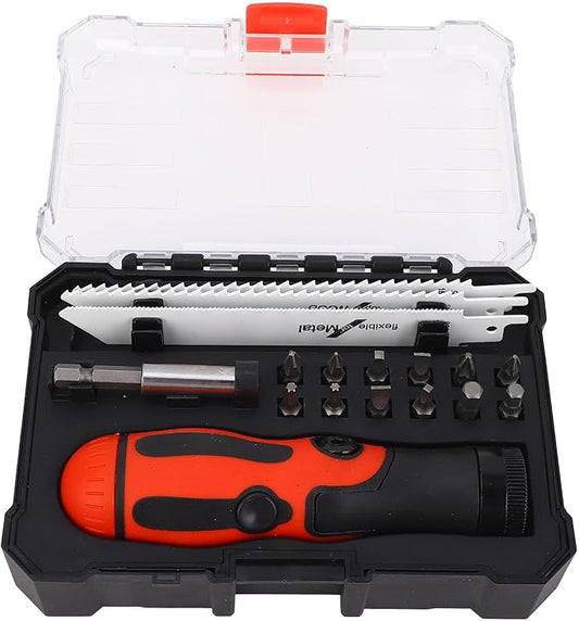 Compact Multifunctional Hand Saw Kit, Innovative Blade Replacement Mechanism Hardened Tips and Non Slip Handle for Woodworking, Drywall, Metal Cutting