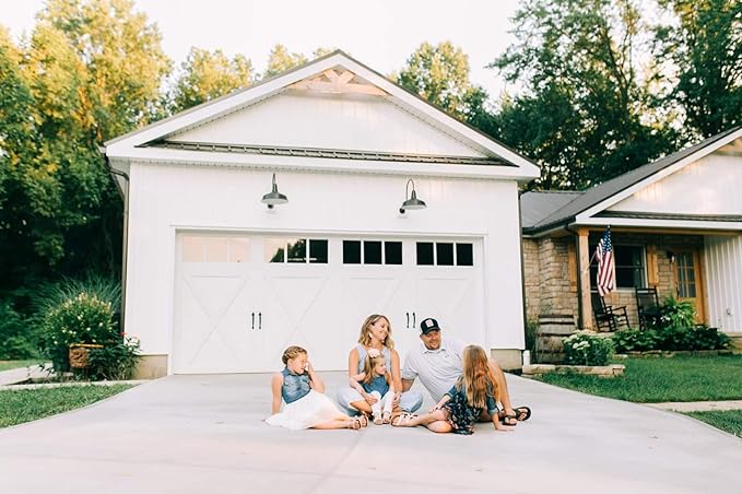 Steel Lighting Co. | Dusk to Dawn | Gardena Barn Light | Outdoor Wall Mounted | 16" Dome | 11" Straight Arm | Farmhouse Light Made in America | Dark Bronze/Dark Bronze