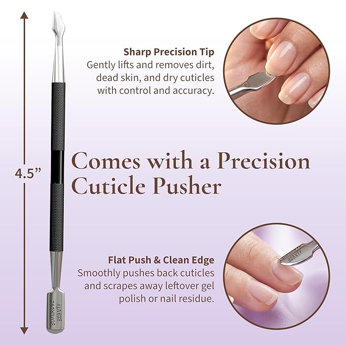 Professional Cuticle Cutter & Pusher Trimmer Manicure Tools with Double Spring ??Perfect Nail Care Tool for Manicure & Pedicure Beauty at Home/Spa/Saloon