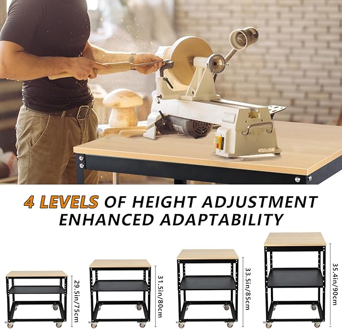 Planer Stand,500 lbs Load Capacity Planer Table with Wheels, Height Adjustable Power Tool Stand, for Most Planers, Saws, Bench-top Machines, Power Tools