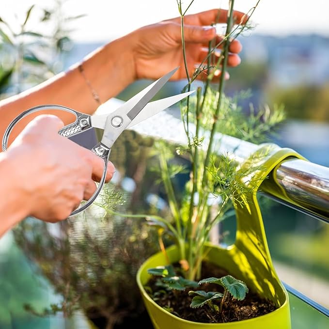 Silver Kitchen Scissors -Heavy Duty & All Purpose shears, Stainless Steel, Ideal for office & Home Use, Industrial Grade