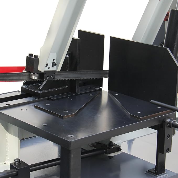 KAKA INDUSTRIAL Metal Bandsaw 21.6 inch x14 inch Cutting Capacity Large - scale Industrial Metal Bandsaw 220V 3-Phase, 60° Miter and Hydraulic Feed Gear Drive and Dual-Speed Control BS-2114T