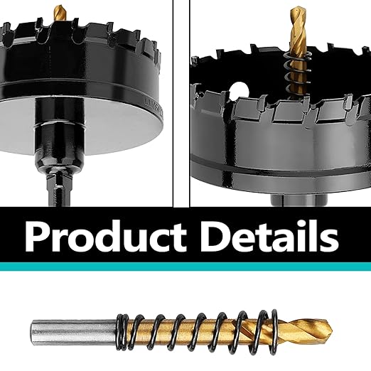 58mm竊?2.28 inch 竊덪arbide Hole Saw,Metal Steel Hole Saw,Stainless Steel Drill Bit, Hole Cutter for Stainless Steel,Sheet Metal, Thick Metal and Iron,Black (58mm竊?2.28 inch 竊?