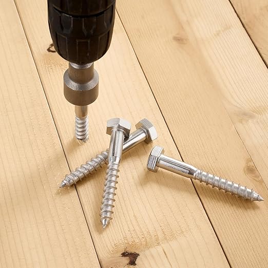 20 Pcs M10x3 Inch Lag Screws Heavy Duty 304 Stainless Steel 18-8 Lag Screws for Load Bearing Wood Components Indoor Outdoor Wooden House Load Bearing Brackets