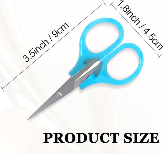 10 Pcs Small Scissors All Purpose, Stainless Steel Sharp Mini Detail Craft Scissors with Protective Cover for Embroidery, Paper Cutting, Sewing, Knitting, Crafting, 3.5"