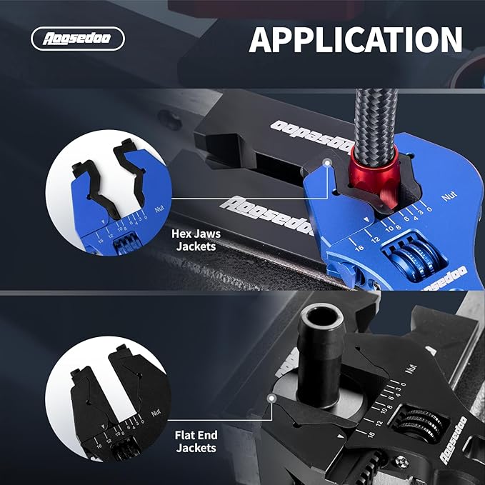 AOOSEDOO AN Fitting Wrench, AN Fitting Tool, AN Hose Fitting Wrench For 3AN-16AN Fittings Lightweight Aluminum Blue. (With Anti-scratching Jackets)