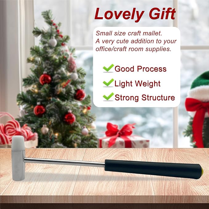 Dual Head Small Hammer, Plastic Head and Metal Head, Double face Jewelry Mallet, Mini Hammer for Crafts, Watch, Tuning, Woodworking, Toys, DIY, Leather, Instruments, 7 Inches,