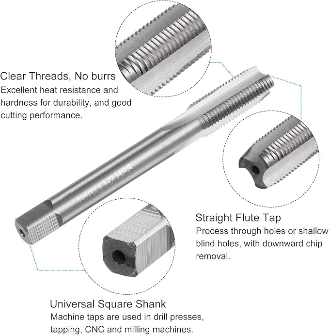 uxcell Metric Tap and Drill Bit Set, M10 x 1 Thread Tap & 9mm Black Oxide Twist Drill Bit, Straight Flute Tap Tapping Threading Repair Tool Kit