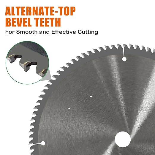 12” Circular Table Miter Saw Blade for Wood, 100T TCT Cutting Blade, Fine Finish Crosscut Angled Bevels Framing Ripping for Plywood, Melamine, Oak, Pine, Laminate, Chipboard, 1"