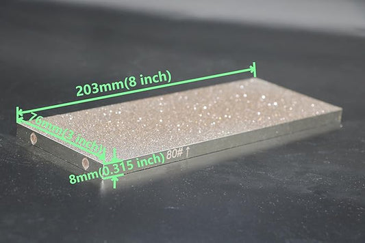 CBN Sharpening Stone 8 inch Double-sided Whetstone Knife Sharpener 8??x 3?? for Sharpening High Speed Steel,Special Steel,for Both Household and Professional Use (80/180 Grit)