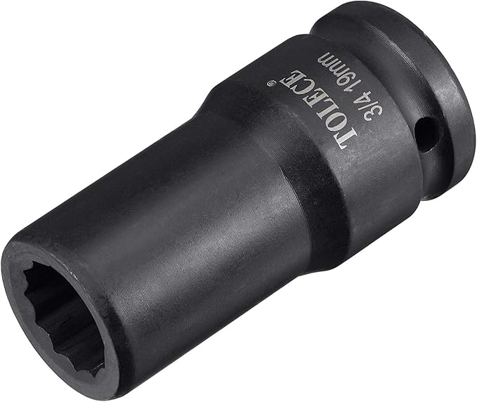 uxcell 3/4-Inch Drive 19mm 12-Point Deep Impact Socket, CR-MO Steel 78mm Length, Metric Sizes