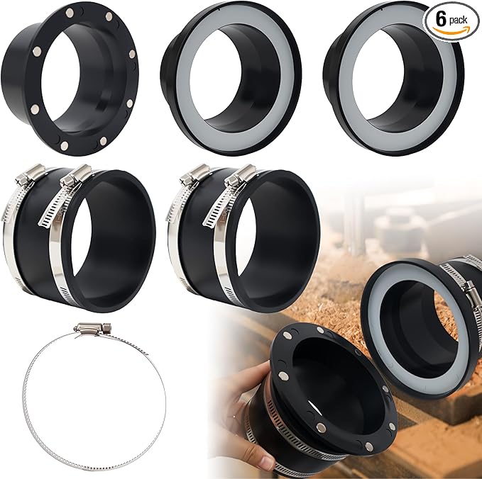 4" Magnetic Dust Collector Fittings Vacuums Collection Hose Quick Connect System 8 High-Strength Magnets for Woodworking