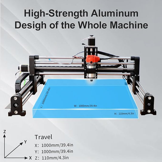 Upgraded CNC Router Machine,3-Axis Grbl Conrol Milling Machine for Wood Acrylic Aluminum,Engraving Milling Machine for Wood Aluminum Cutting to Linear Rails (Style - A, 39.4in)